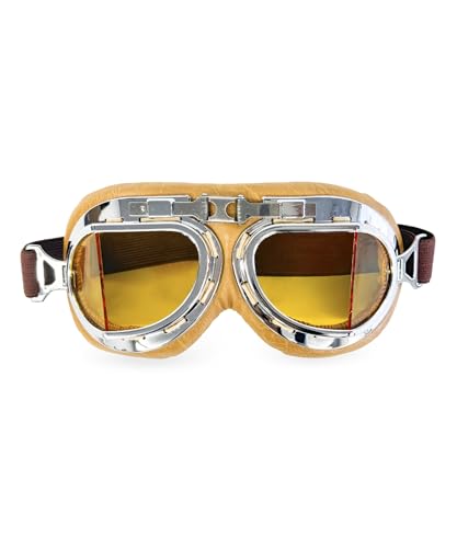 CRG Sports Motorcycle Goggle Aviator Pilot Style Cruiser Scooter Motocross Goggles for Man, Woman, Adult