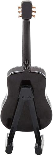 Miniatura 8 de HEEPDD Guitarra en miniatura, mini modelo de guitarra en miniatura de madera con soporte para guitarra, mini adornos para 18 Bjd Doll Cake Birthday