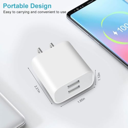USB Wall Charger,4 Pack Dual Port Plug Adapter,Wall Outlet Charging Block | USB Power Adapter for iPhone 14/13/12/11 Pro/Pro Max, XS/XR/X,Galaxy, Pixel, Moto and Android Phones - image 3