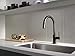 Delta Trinsic Matte Black Touch Kitchen Faucet with Pull Down Sprayer, Modern Single Hole Touch On Kitchen Sink Faucet, Single Handle, Matte Black 9159T-BL-DST