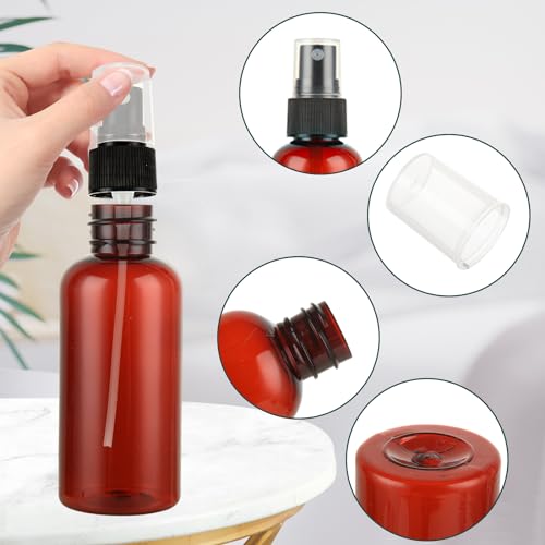 ACXFOND Small Amber Glass Spray Bottles For Essential Oils, 2oz Empty Fine Mist Mini Spray Bottles, Set of 18 - Image 4