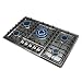 WindMax® Brand Design 34" Black Titanium Stainless Steel Built-in 5 Burner Stoves Oven LPG/NG Gas Hob Cooktop