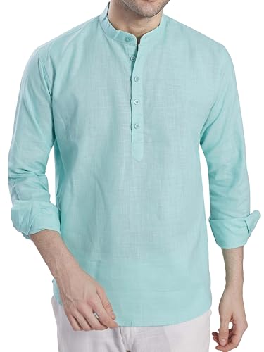 Image of DIVISIVE Men's Slim Fit Full Sleeves Cotton Short Kurta