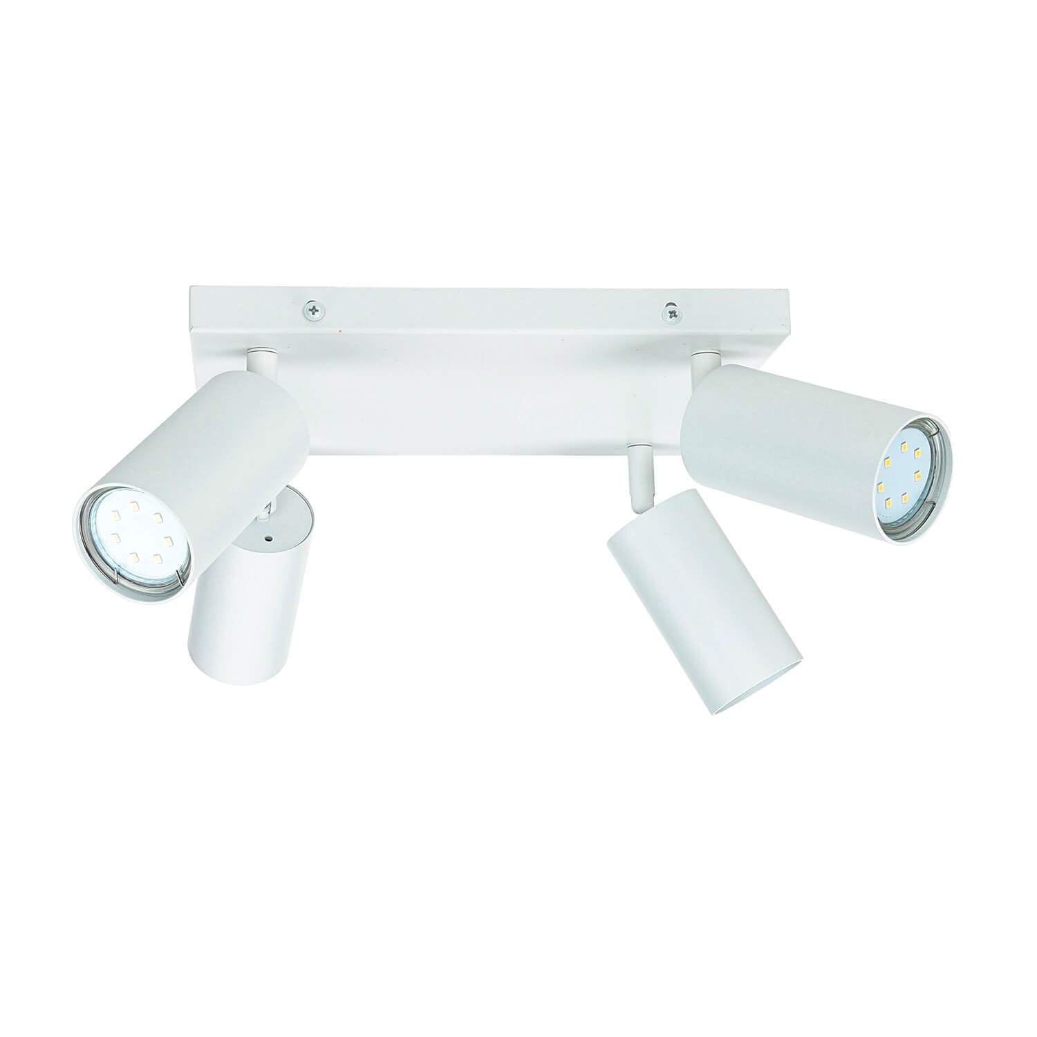 Reflektor sufitowy metalowy GU10 4-płomienny W: 25 cm obrotowy regulowany biały mały sufit lampa sufitowa salon światło sufit kuchnia korytarz