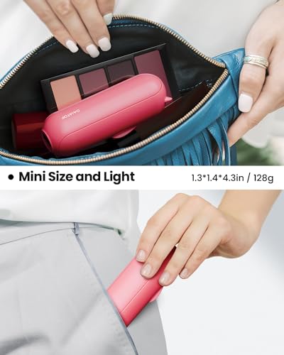 Image of Gaiatop Mini Handheld Fan, Portable Personal Folding Cooling Hand Fan Rechargeable Battery Operated with 2 Speed USB Desk Fan for Home Office Travel (Rose)