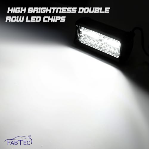 Image of FABTEC 36 LED 7 Inch /18cm LED Bar Light LED Fog Light for All Motorcycles /Bike /Scooty /E-Rikshaw (Set Of 2) (7 Inch,White) (6 Month Warranty)