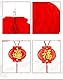 eKsdf 10 Stück 25cm Glück Rot Chinesische lampions Wabenbälle Deko Wasserfestem Kunststoff Papierlaterne Hängende Laternen für Chinesische Frühlingsfest Hochzeit Festliche Dekorationen