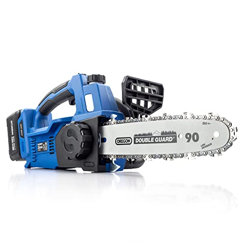 Hyundai 20V 10 Brushless Cordless Chainsaw with 4.0Ah Lithium-ion Battery & Charger – Lightweight, Powerful Electric Chain Saw with Up to 52min Runtime