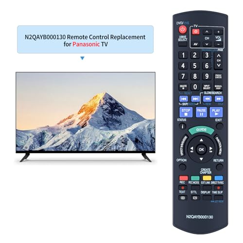 N2QAYB000130 Replacement Remote Control for Panasonic DVD Recorders Compatible with DMR-EX77 DMR-EX87 DMR-EX98 DMR-EX98V DMR-EZ47 DMR-EZ47V DMR-EZ47-VEBK DMR-EZ47-VEBS DMR-EZ48 DMR-EZ48V DMR-EZ48-VEB - Image 2