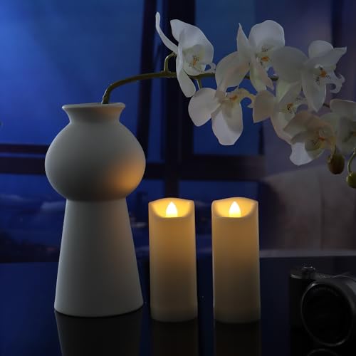 Image of 2 inchx 5 inch LED Flameless Candles with Timer Battery Operated Outdoor LED Lights Fake Flickering Waterproof Candles for Home Decorations Garden Decor Wedding Party Christmas Party Set of 2