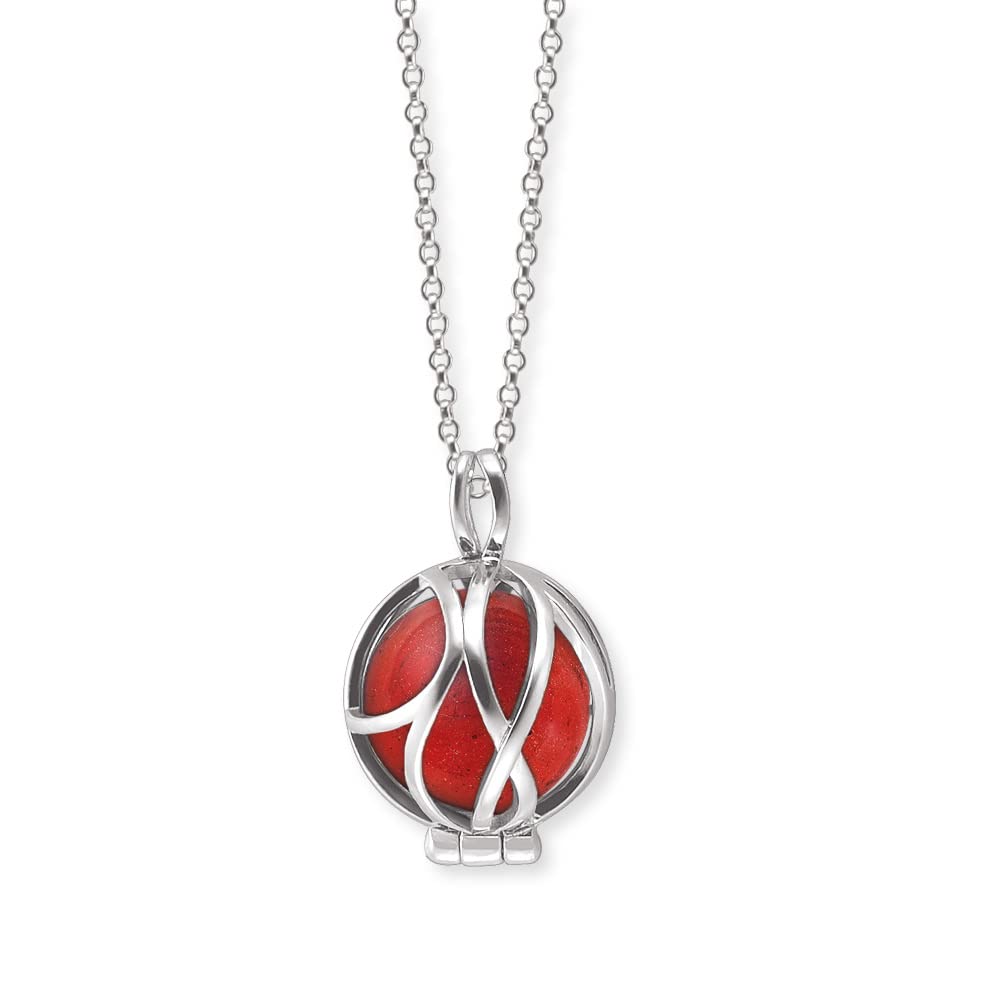 Engelsrufer Angel Whisperer Women's necklace made of sterling silver and power stone ball pendant, lobster clasp, adjustable in three lengths, nickel-free, 42 cm, Sterling Silver, Cubic Zirconia