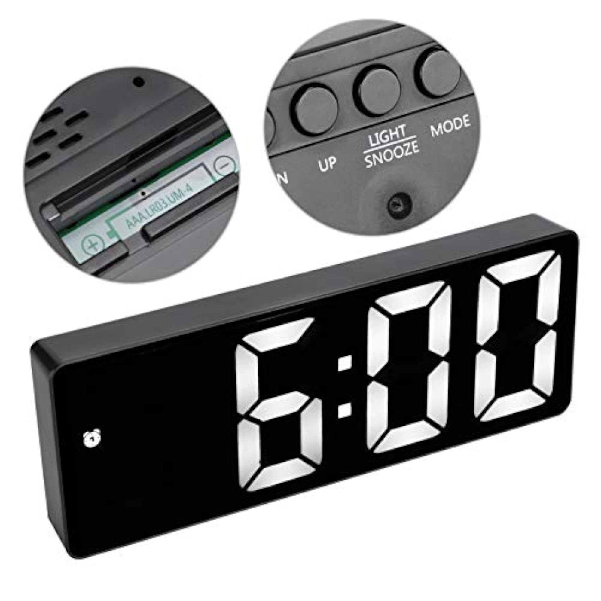 Set of 2 Mute Operation Multifunctional Desktop Clock