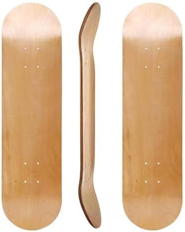 tonchean 2PCS Blank Skateboard Deck Wood 31''x8'' Natural 7-Layer Maple Skateboard Light Decks Wooden Plain Double Tail Skateboard Replacement DIY Decorate for Beginners Teenager Adult