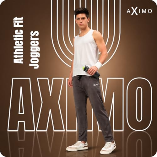Image of Men Denim Track Pants Slim Fit Joggers Elastic Waistband Drawstring Stretchable Fabric Casual Lounge Travel Pants with Side Pockets Stylish Streetwear Jogger Pants for Men