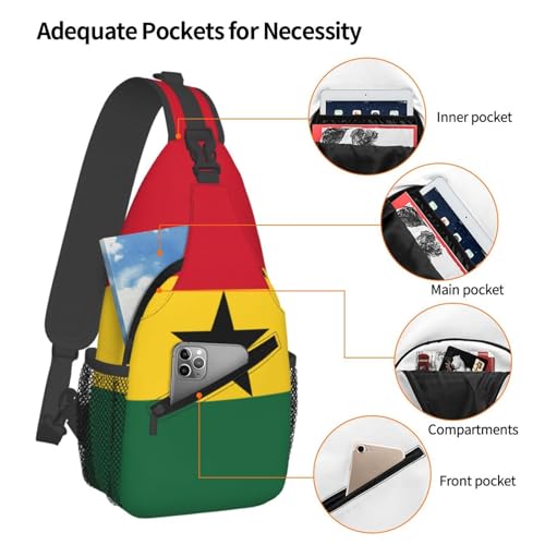 Mochila cruzada de Ghana con estampado cultural unisex 5