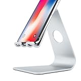 RAMPOW Cell Phone and Tablet Stand: Cradle, Holder, Dock for iPhone, iPad, Samsung Galaxy, Huawei, Google Nexus, OnePlus, LG, Motorola, Sony, Kindle and more (Silver)