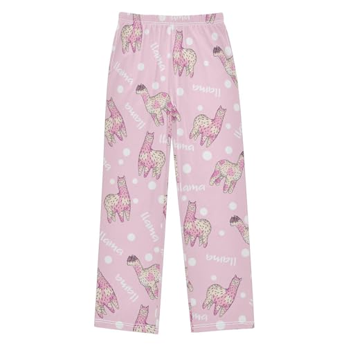 ZZXXB Llama Polka Dot Boys Long Pants Soft Trousers Elastic Waist Kids Lounge Bottoms with Pockets S-XL