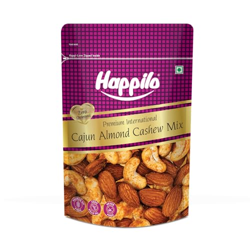 Image of Happilo Premium International Cajun Almond & Cashew Mix 160g | Rich in Fibers | Protein and Antioxidants | Healthy Snacks