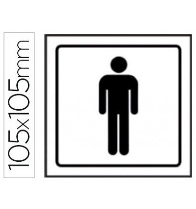 Pictograma Syssa Señal De Aseos Caballeros En Pvc 105X105 Mm