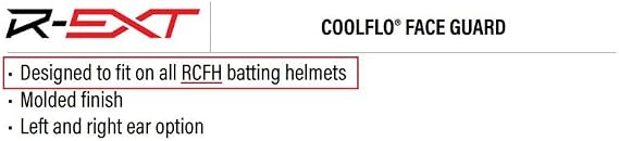 Rawlings | R-EXT COOLFLO Batting Helmet Face Guard | Fits All COOLFLO (RCFH) Helmet Models | LHB & RHB Options | Multiple Colors