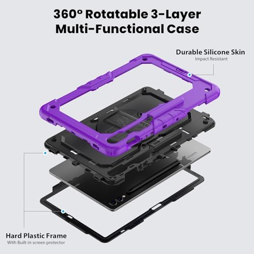 Housse Samsung Galaxy Tab S10+ Plus violette pour éviter les chutes et bris d'écran - 2