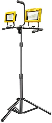 Feit Electric Luces de trabajo LED portátiles de 120 W con soporte de trípode telescópico, ProSeries de doble cabezal ajustable, enchufable, 12000