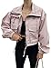 Tankaneo Womens Cropped Jacket Zip Up Lightweight Oversized Utility Anorak Coat with Pockets