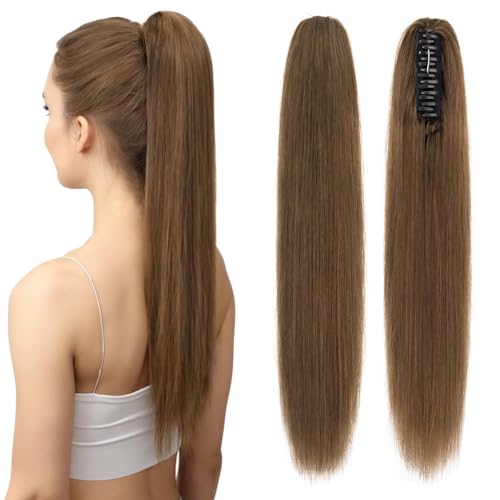 Human Hair Claw Clip Ponytail,Prokyvity Claw Clip Human Hair Ponytail,Quick