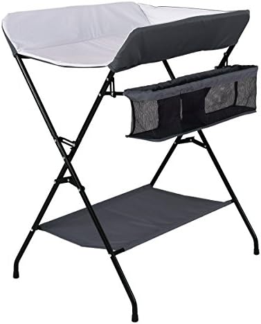 Lucky Link Baby Changing Table Folding Diaper Station Nursery Organizer (Gray)