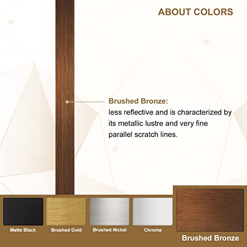 Image of ANDY STAR Bronze Bathroom Mirror, 30x48 Inch Oil Rubbed Bronze Mirror Rounded Rectangle Tube Metal Frame 1'' Deep, Wall-Mounted Horizontal /Vertical