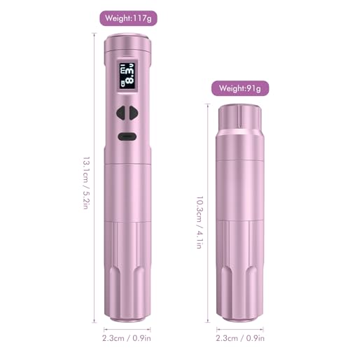 TATELF Semi Permanent Make-up Maschine Kabelloses mit 2 Stück Batterien 10 Stück Patronen Nadeln für Eyeliner Ombre Powder Brows Microshading Zubehör