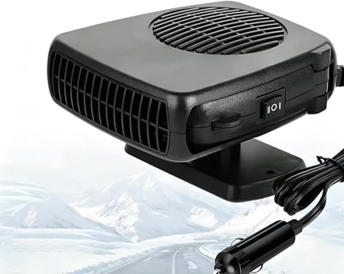 Leaflai Plug-in Cigarette Lighter 150W Car Heater Cooler Fan, Summer Powerful Cold Wind Auto Air Cooler, 2 in 1 Windshield Anti-Fog Mini Car Defrost Demister