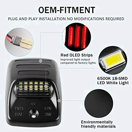 Miniatura 2 de 2 paquetes de luces LED para matrícula, luz de número de automóvil, tubo OLED rojo para Toyota Tacoma Tundra 2005-2015