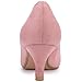 IDIFU Women's Classic Low Heels Dress Pumps 2 Inch Kitten Heel Round Toe Office Wedding Shoes (Pink Suede, 8 B(M) US)