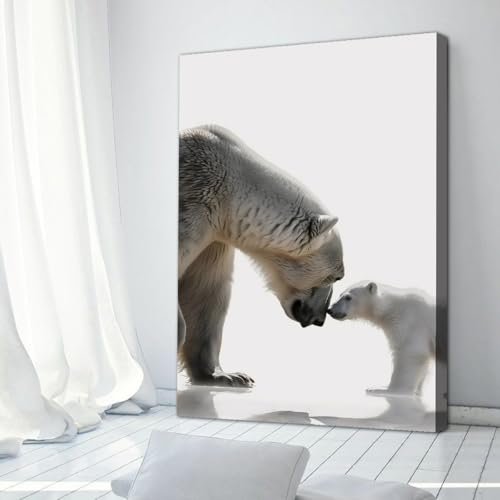 Toile d’ours blanc prête à être accrochée sans cadre