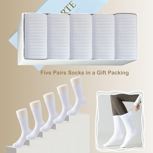 Image of MAGIARTE Womens Athletic Cotton Crew Socks Moisture Wicking Breathable Sports Casual Socks for Women 3 /5-PACK