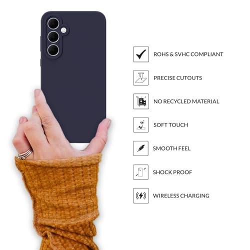 SPRIG Liquid Silicon Back Cover/Back Case for Samsung Galaxy A55 (Midnight Blue) - Image 6