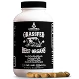 Ancestral Supplements Grass Fed Beef Organ Supplement, Supports Whole Body Wellness with Proprietary Blend of Liver, Heart, Kidney, Pancreas, Spleen, Freeze-Dried Beef, Non-GMO, 180 Capsules
