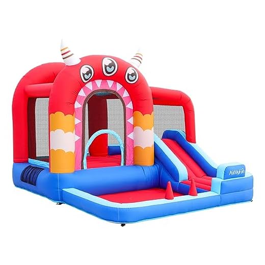 AirMyFun Inflatable Bounce House,Bouncy Castle with Air Blower,Play House with Ball Pit,Inflatable Kids Slide,Jumping Castle with Carry Bag