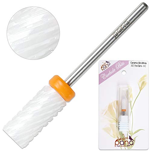 Pana Professional Usa Ceramic White Small Barrel Bit Nail Drill (Grit: Double Xxc Coarse) 3/32" Shank Size #TOP3