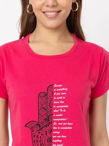 Image of New Crush Women Cotton Printed Regular Fit T-Shirts /Top /Long Night Wear T-Shirt for Women's & Girls (Pack of 2)
