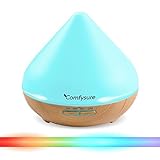 300ml Essential Oil Diffuser for Aromatherapy & Ultrasonic Cool Mist Air Humidifier - Filter Free: Best Personal Aroma Diffuser for Office, Home, Bedroom, Kids & Baby Room and Yoga Spa- Wood