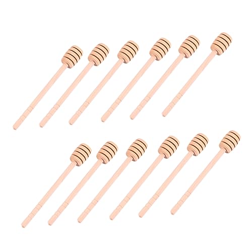 ABOOFAN 12Pcs Honey Stirring Sticks Honey Dipper Sticks for Kitchen Washable and Reusable Smooth Surface for Honey and Syrup Dispensing
