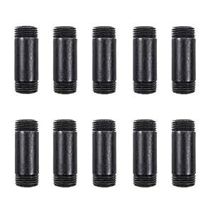 10 Pack 3/4 Inches x 2 Inches Black Malleable Steel Nipples Fitting, DIY Steampunk Industrial Vintage Style.