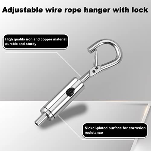 SPEEDWOX 6 ganci regolabili in acciaio per fune