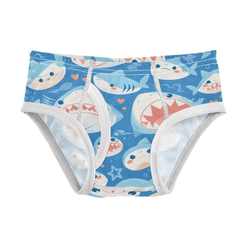 KLL Sharks Water Blue Pattern Toddler Boys' Soft Training Underwear Cute Undies