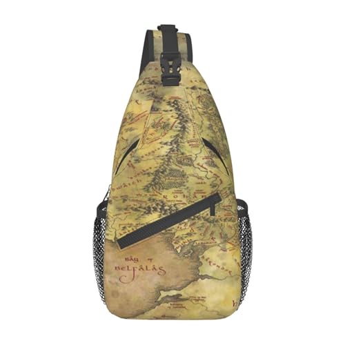 Sac poitrine Terre du Milieu noir - Solution mains libres pour voyage et randonnée