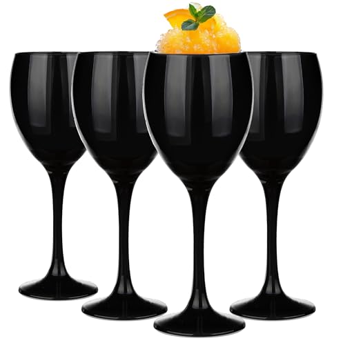 Glasmark KROSNO 1992 Lot de 4 s à 300 ml s à blanc s à rouge à Dessert Cocktail s à eau Passe au lave-vaisselle Noir