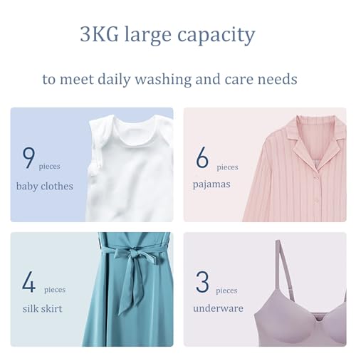 POWHA Wall-Mounted 3Kg Mini Full-Automatic Washing Machine and Spin Dryer, APP Intelligent Remote Control, Underwear and Socks Washing Machine, Efficient in Water and Energy Usage - Image 5