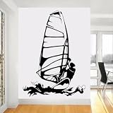 YOUOUSI Stickers muraux en vinyle sur le thème des sports nautiques (voile, surf, kitesurf), décoration intérieure pour la maison et la chambre.